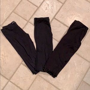 3 pairs of Black Leggings, Girls lg/10-12